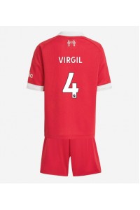 Liverpool Virgil van Dijk #4 Babyklær Hjemme Fotballdrakt til barn 2025-26 Korte ermer (+ Korte bukser)